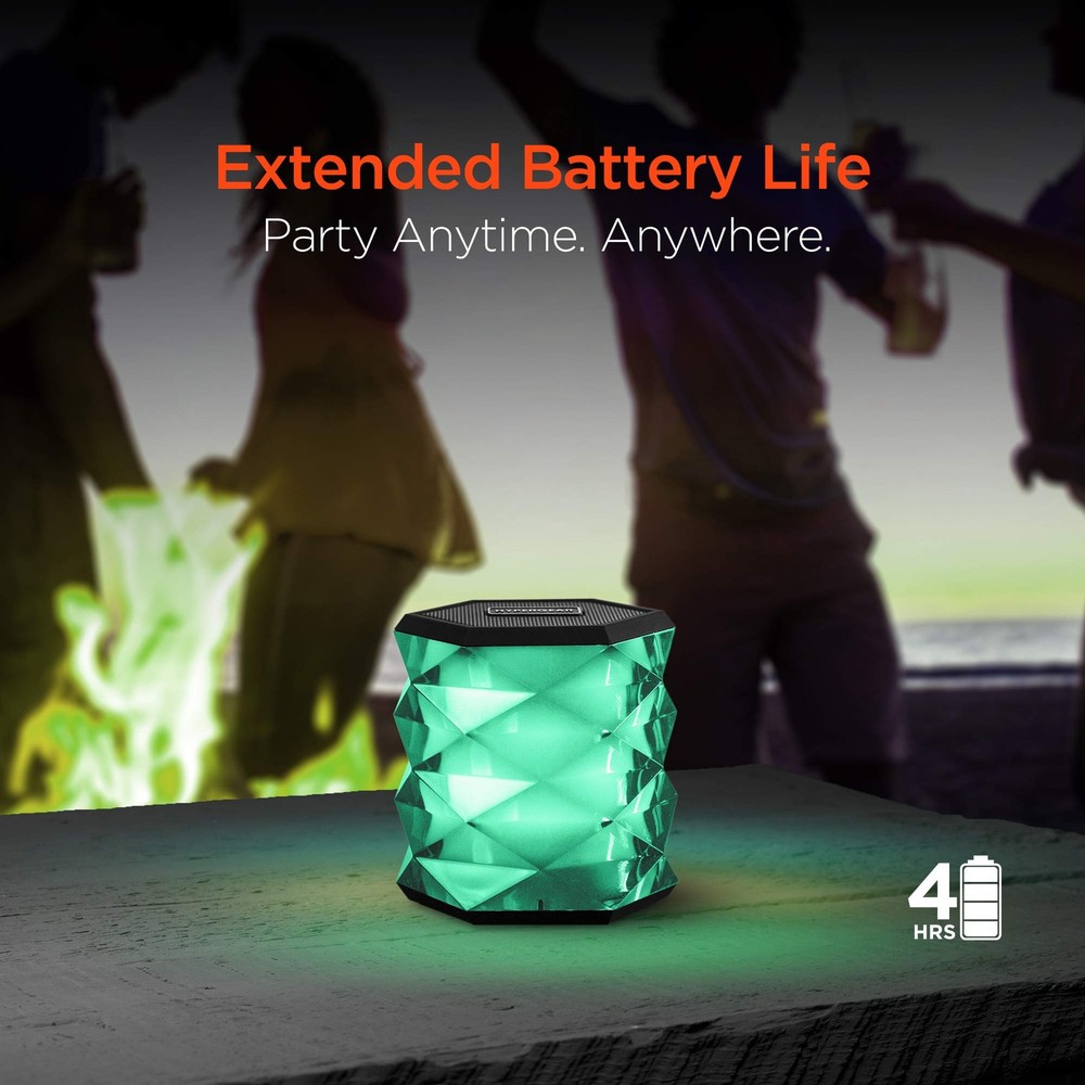 HyperGear LYTE Mini Wireless LED Bluetooth Speaker, Black, 2.75"H