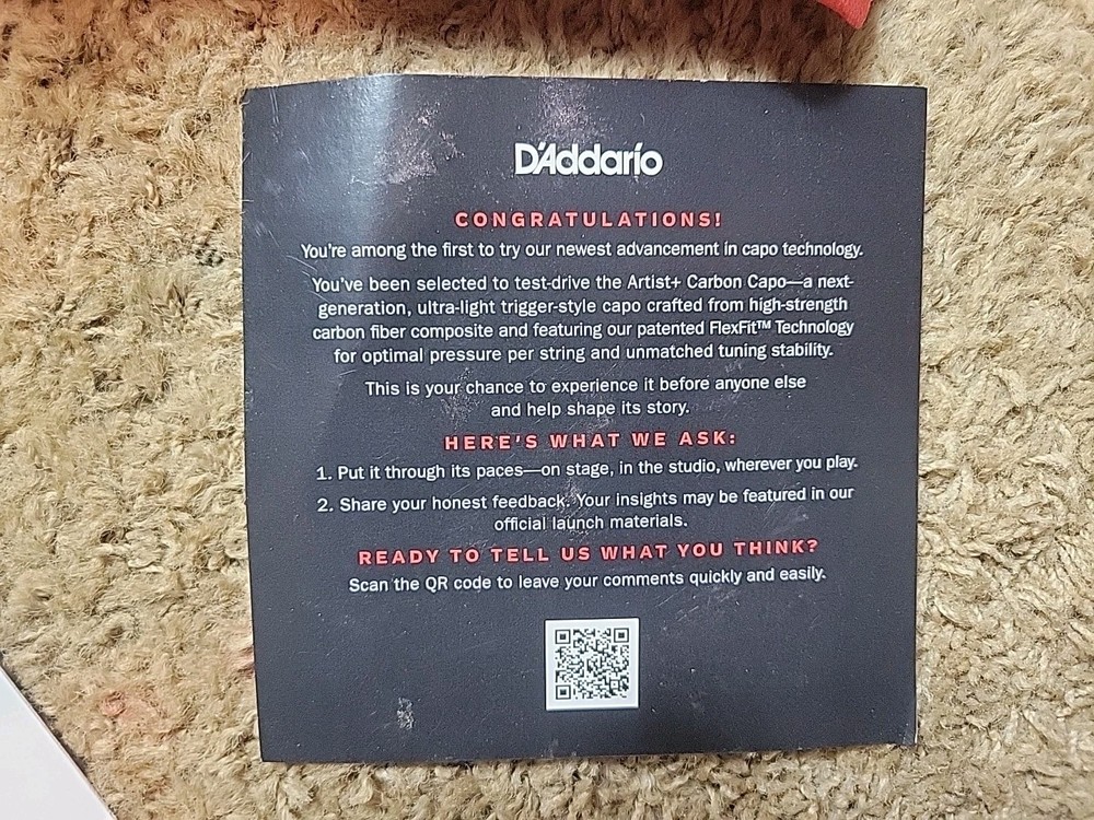 D'Addario Artist Carbon Capo - Black Prototype