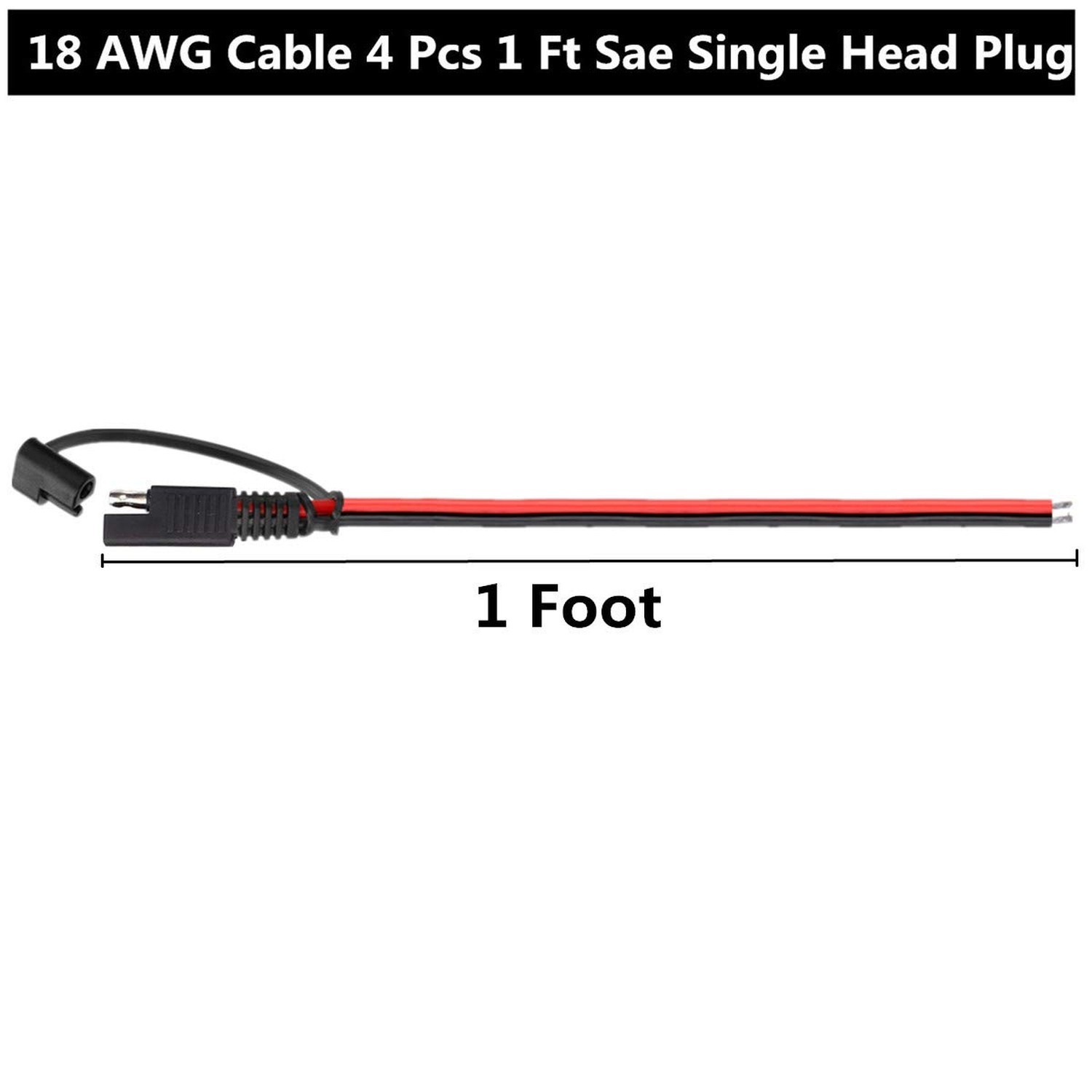 12V SAE to Quick Disconnect Extension Cable 4 Pack with DC Connection Adapter