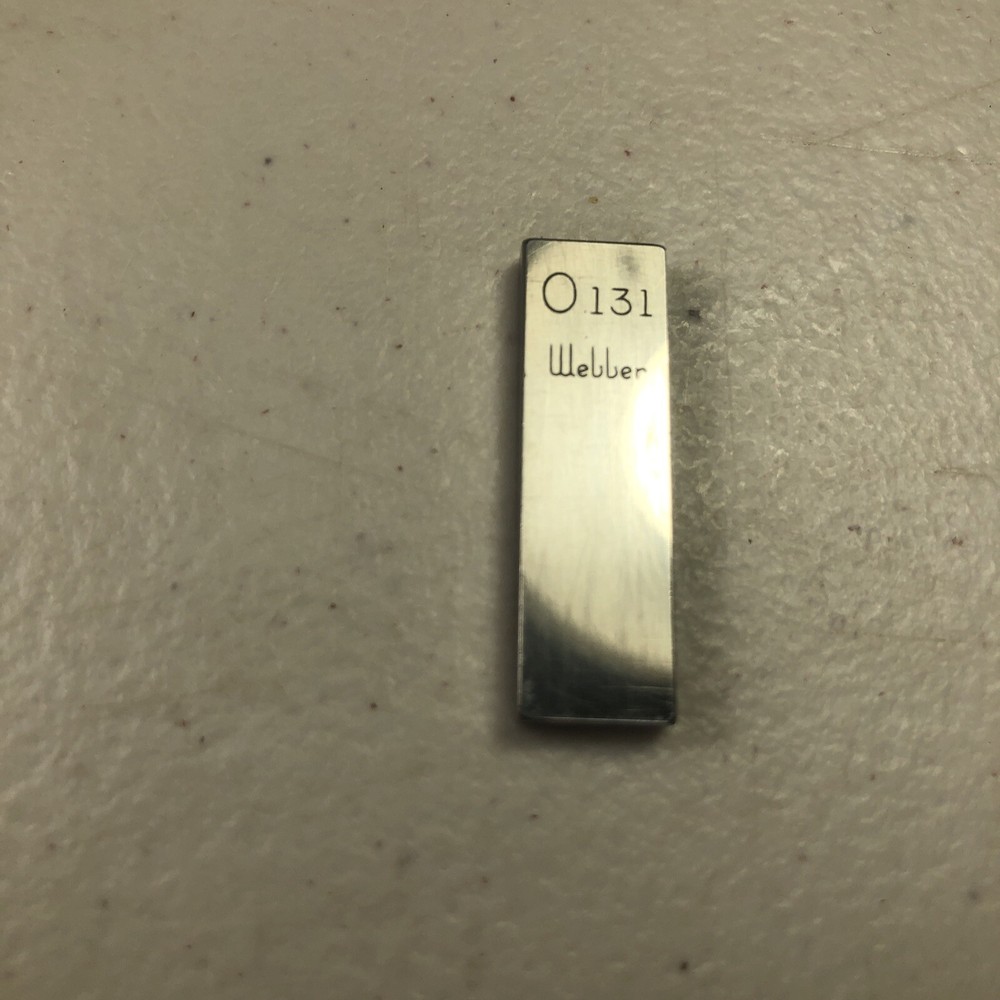 Webber Rectangular 0.131 Inch Gage Gauge Block Made in USA