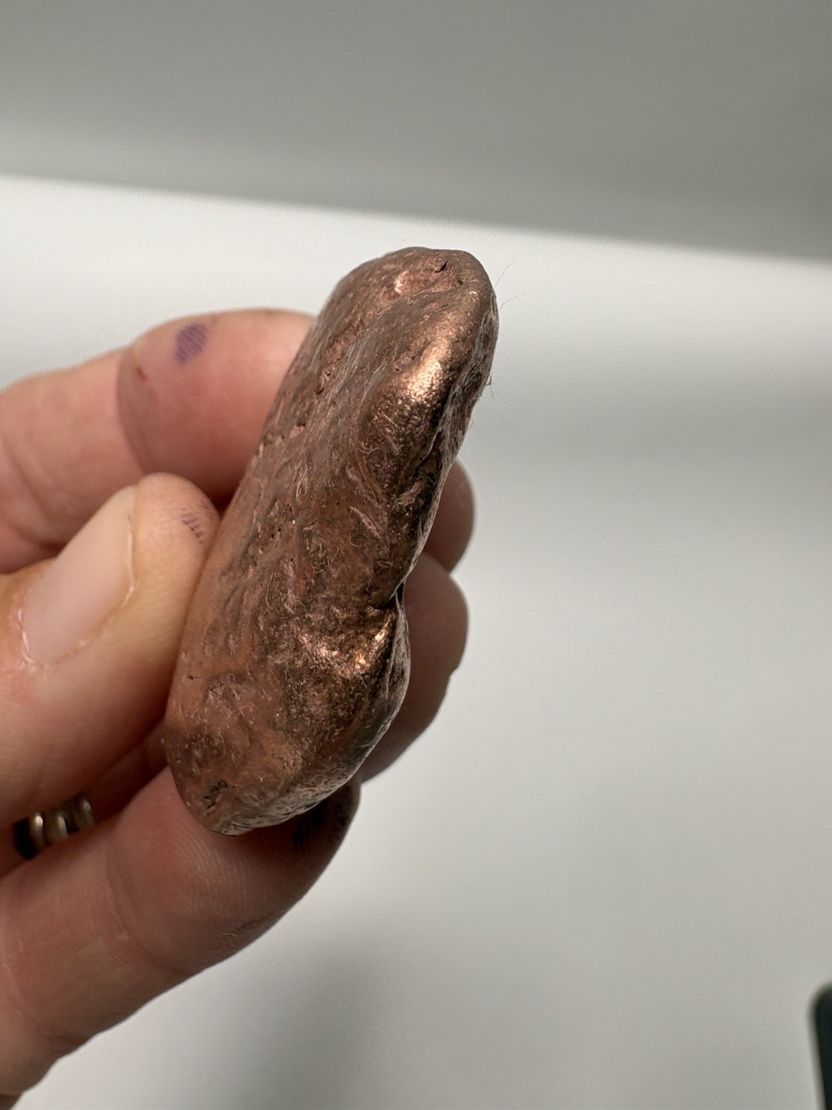 Pure Native Michigan Solid Copper Nugget Specimen Keweenaw Peninsula Mineral