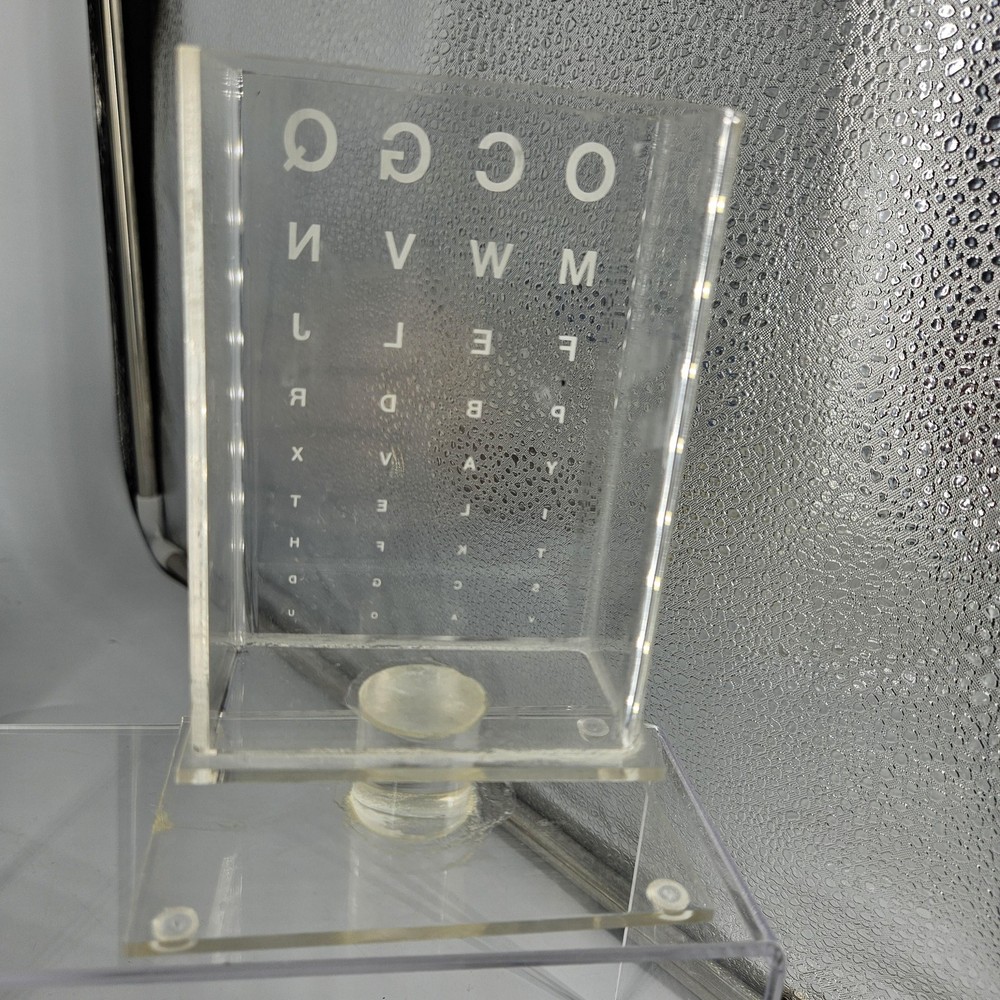 Optometry Eye Chart Clear Acrylic Display Office Stand Cup Holder Vision Testing
