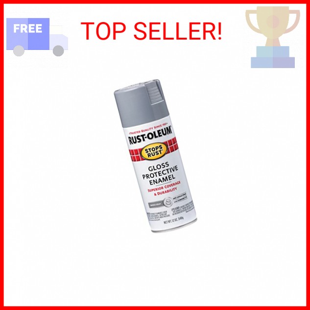 Rust-Oleum 7786830 Stops Rust Spray Paint, 12 oz, Gloss Smoke Gray