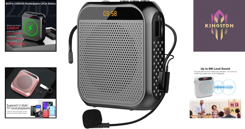 Lightweight Headset Microphone Amplifier - Long Battery Life for Classes & Tours
