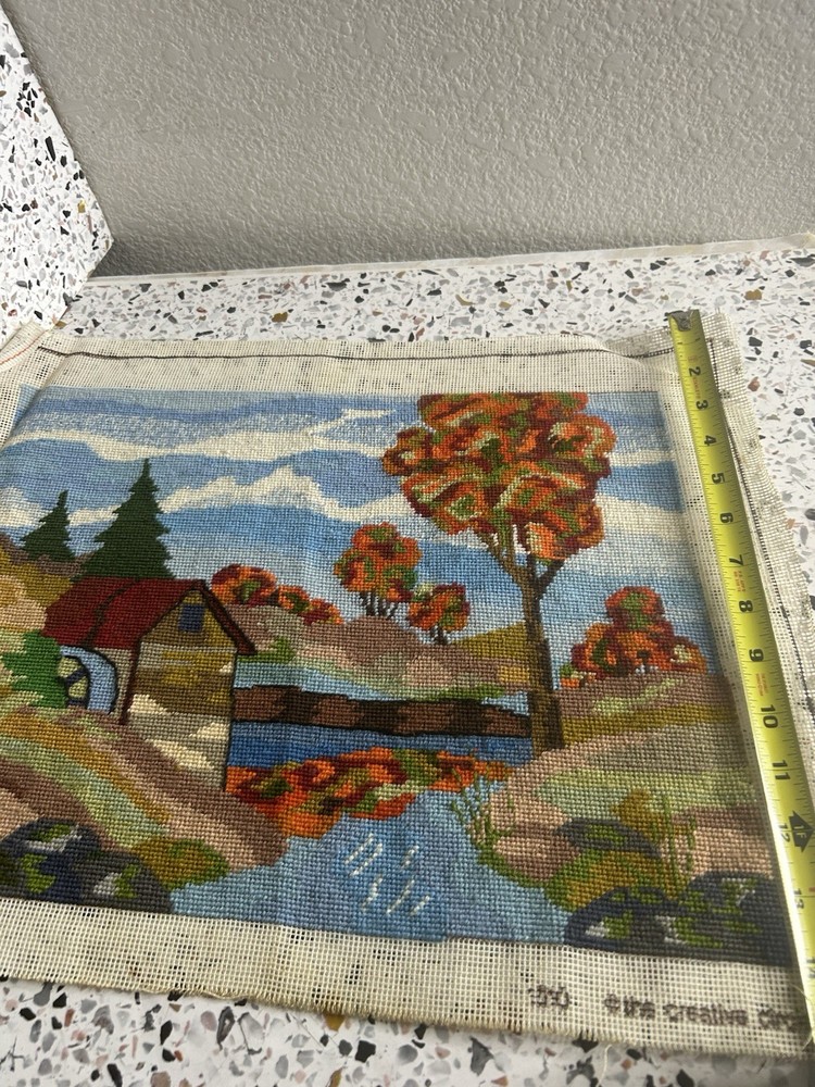 Vintage Creative Circle Needlepoint Canvas 1980