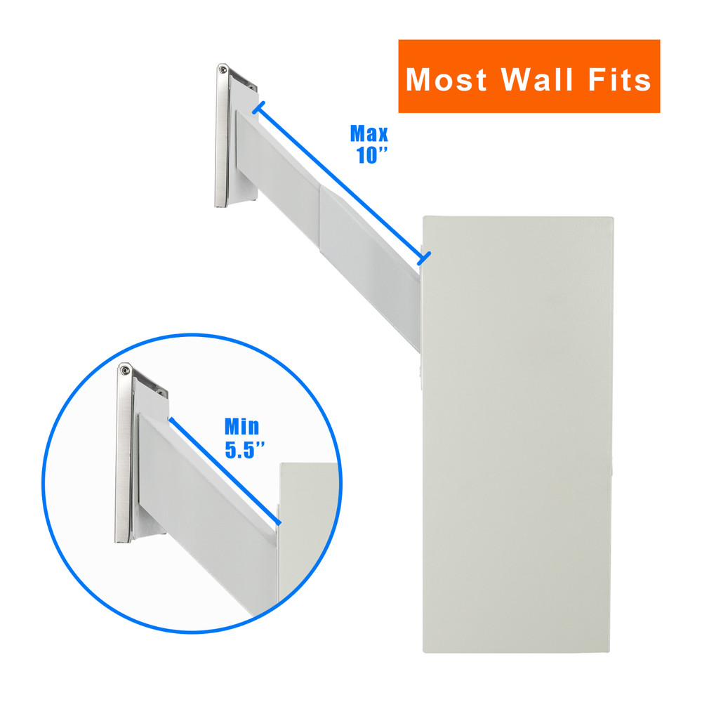 OPEN BOX Rainproof Through the Wall Locking Mailbox with 10'' Adjustable Chute