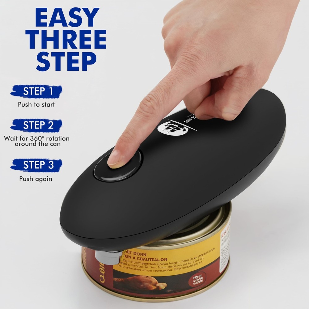 Automatic Electric Can Opener - Hands-Free Operation, Smooth Edge Cutting, Ba...