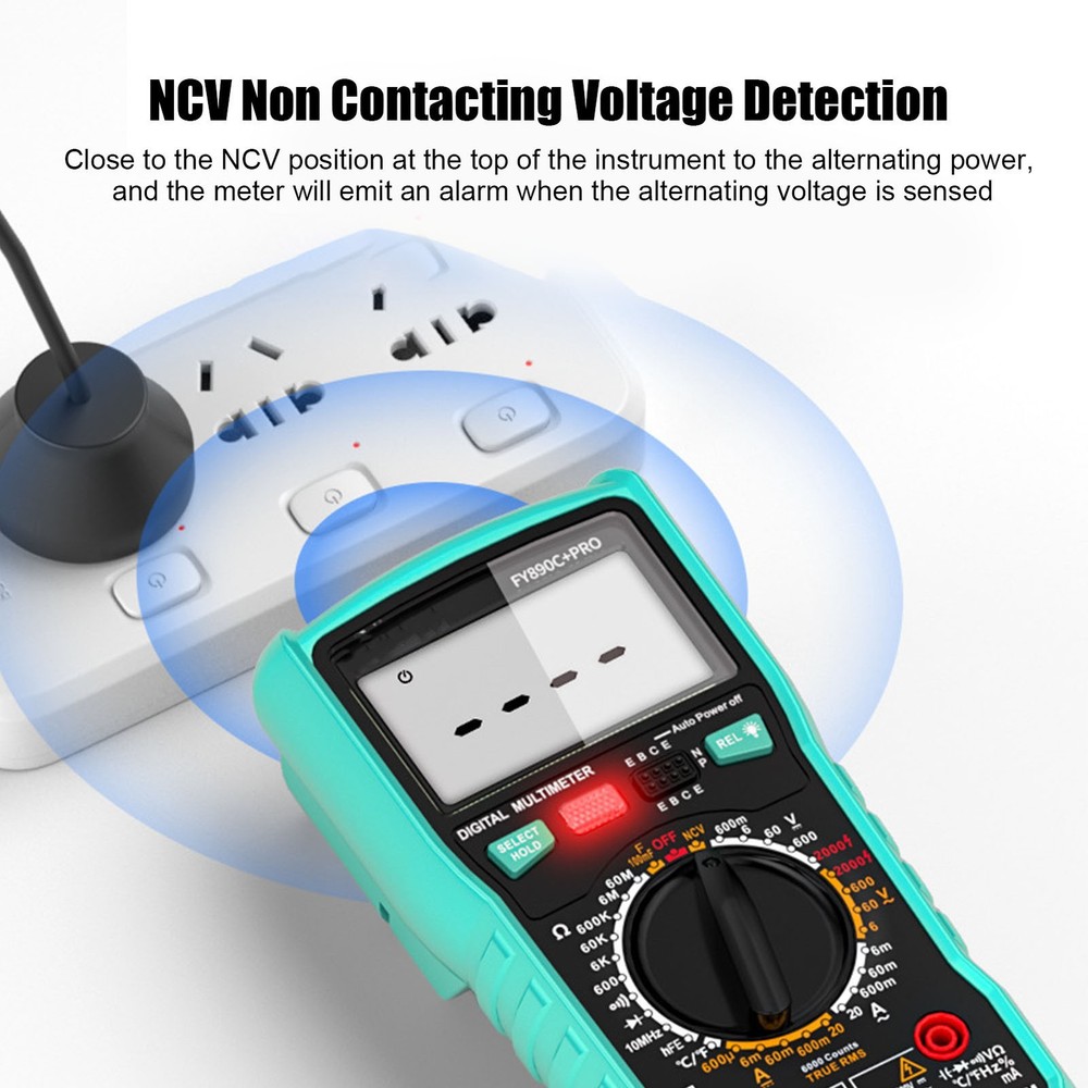 Digital Multimeter 6000 Counts Tester 2000V Voltage Current Capacitance Testing