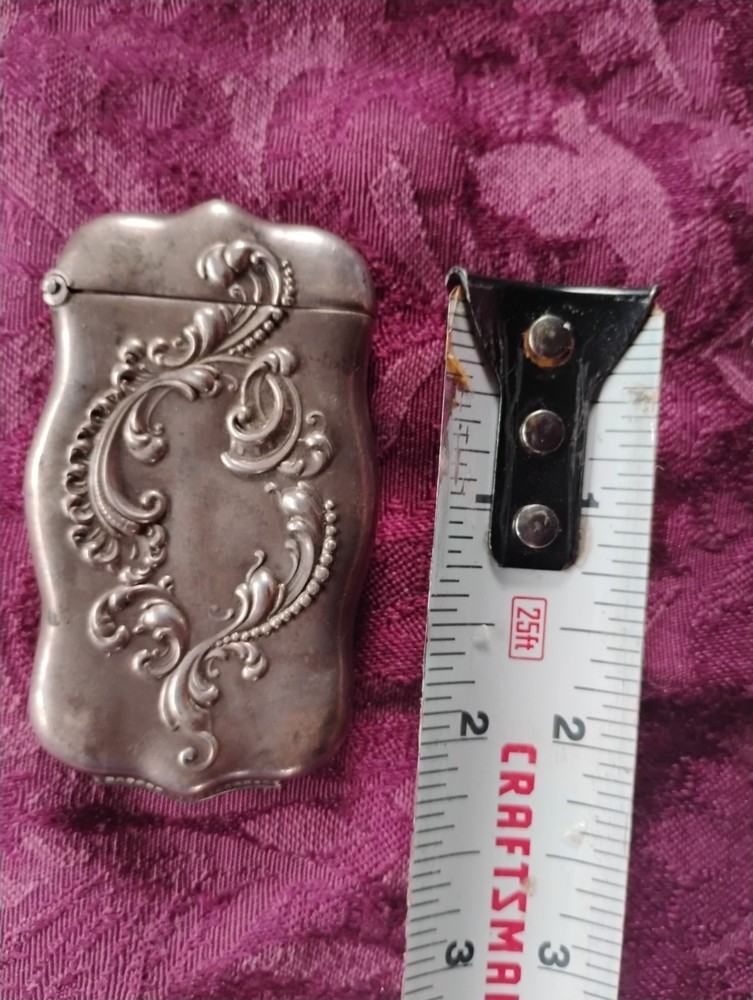 antique sterling silver match safe Embossed