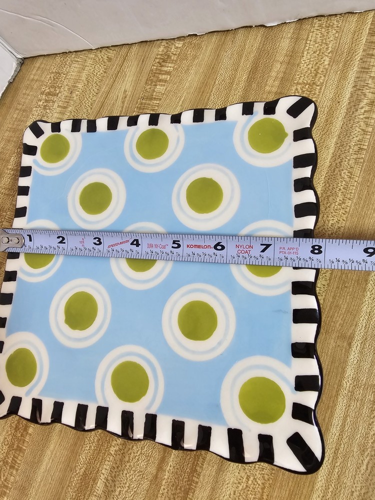 Mudpie Ceramic Square Footed Small 8" Square Plate