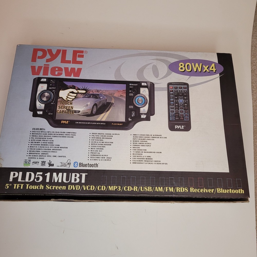 Pyle 5'' TFT Touch Screen DVD/VCD/CD/MP3/CD-R/USB/ AM/FM/Bluetooth and Screen...