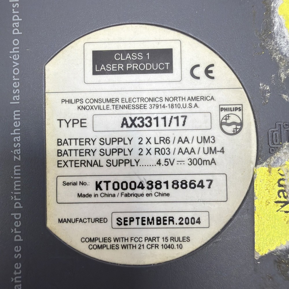 Philips Jogproof Portable CD Player AX3311, 45 Second ESP - Tested