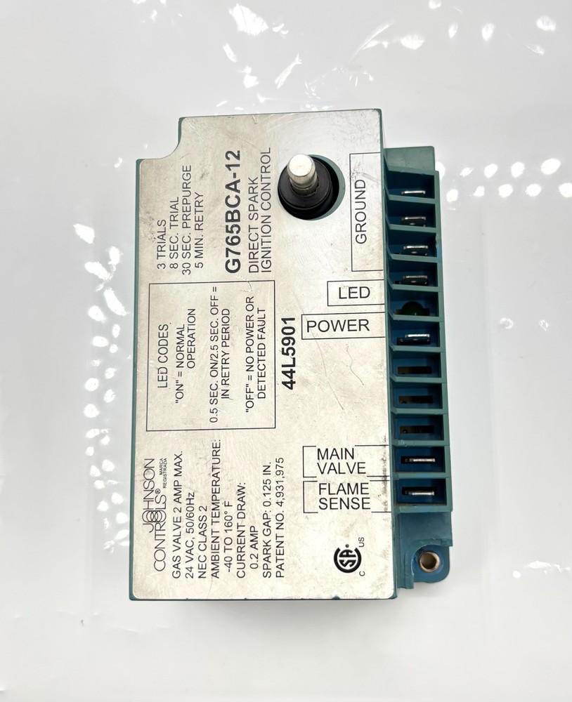 JOHNSON CONTROLS / G765BCA-12 / 44L5901 / Ignition Control