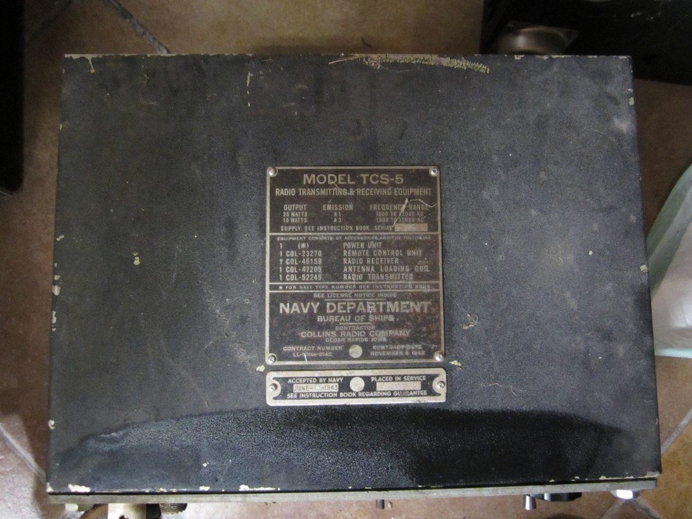 Collins COLLINS TCS-5 RADIO TRANSMITTER