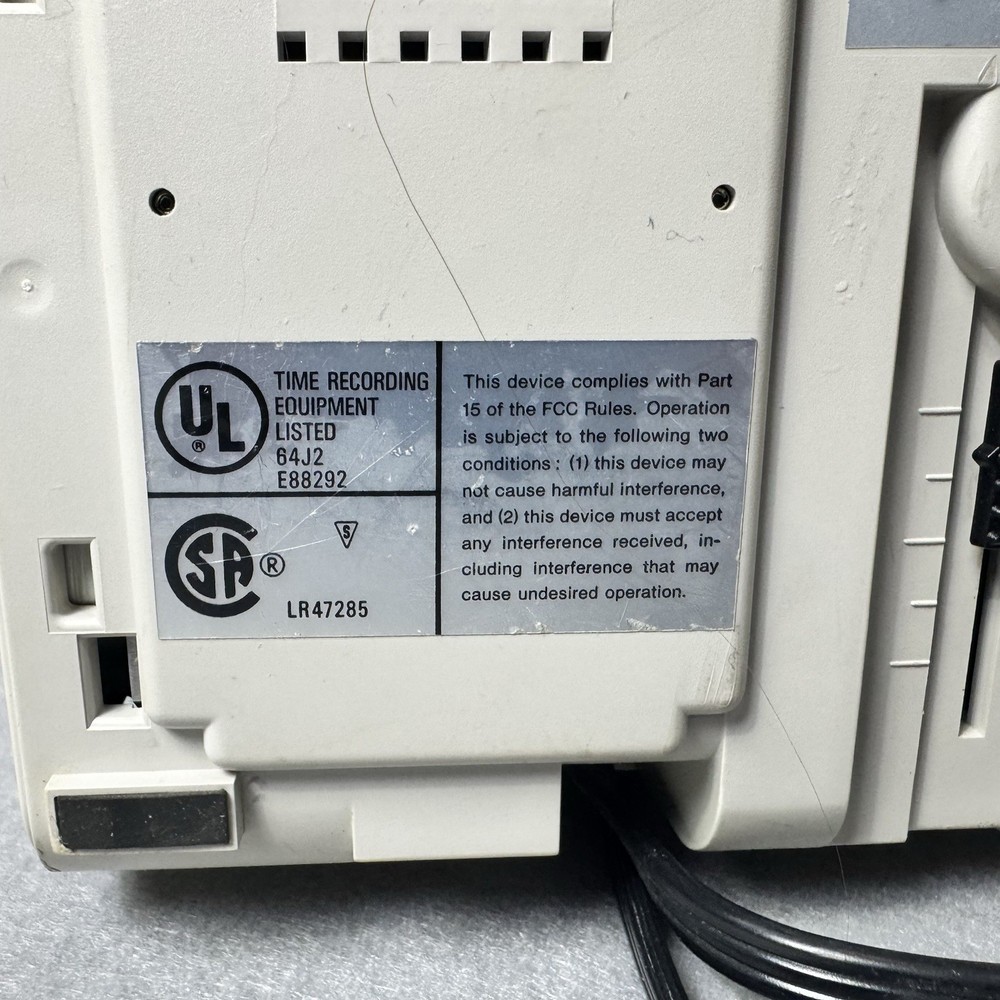 Lathem 5000e Time Clock Powers On Untested * No Key * Used