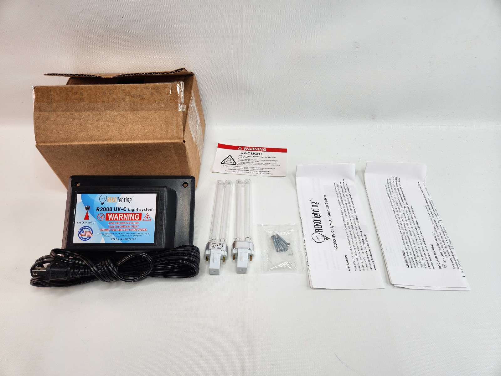 REKO Lighting R2000 Whole House Air Purifier Uv uvc Light in Duct for HVAC New