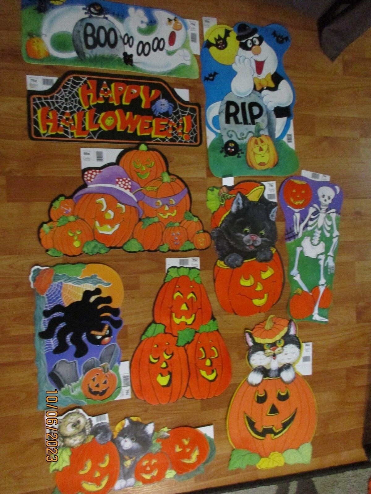 Halloween Diecuts Cutouts Eureka Vintage Flocked Decorations U Pick NOT a LOT