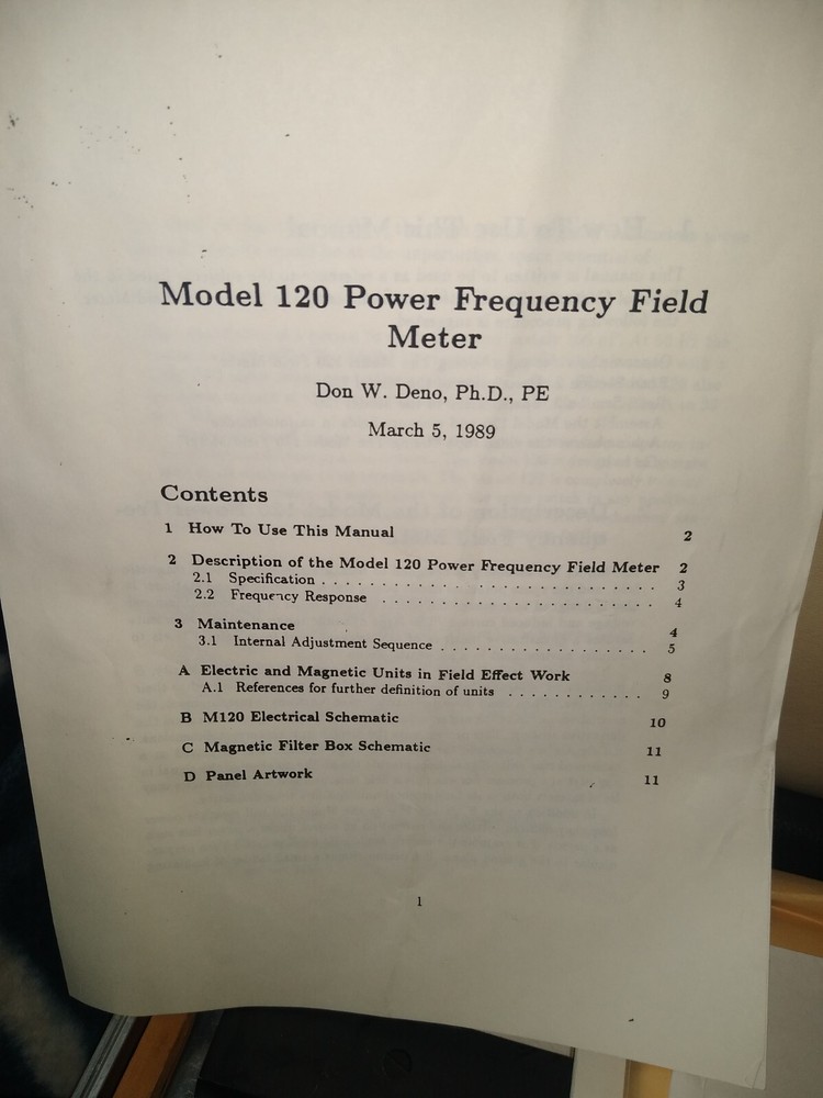 Model 120 Power Frequency Field Meter