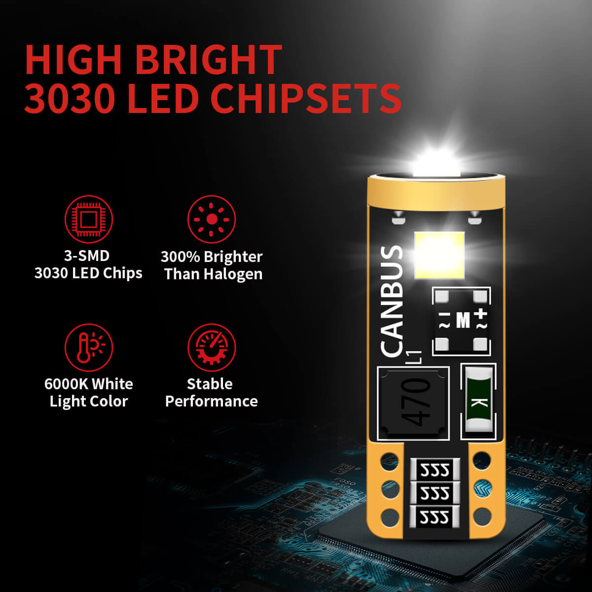 LASFIT T10 LED License Plate Light Bulbs 6000K Super Bright White 168 2825 194