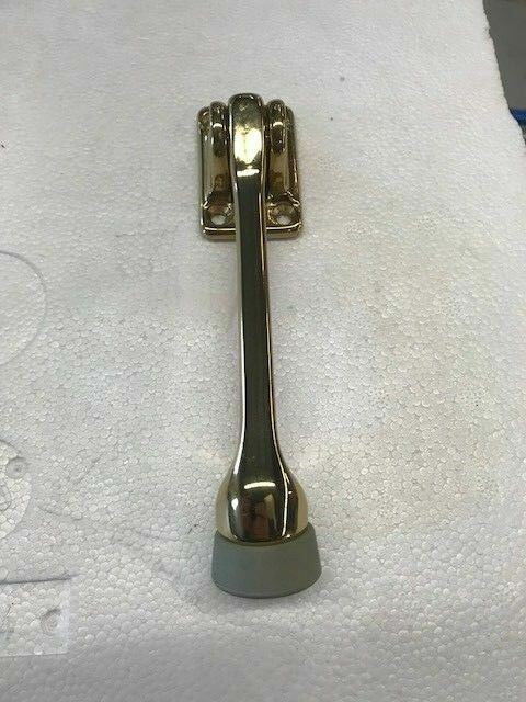 1 EACH CAST SOLID BRASS POLISHED BRASS 5" KICK DOWN FLIP OVER DOOR STOPS