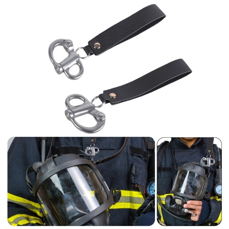 2Pcs SCBA Mask Quick Release Clip with Leather Handle Quick Release Shackle