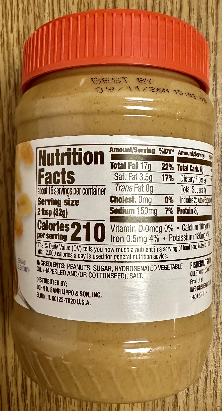 🥜 LOT OF 3: Fisher Brand Creamy Peanut Butter Jars (18oz each) BB 09/2026070690