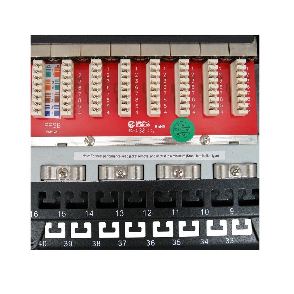 Vertical Cable Cat6A 48 Port Shielded Krone Type 19" Horizontal Rackmount 1U ...