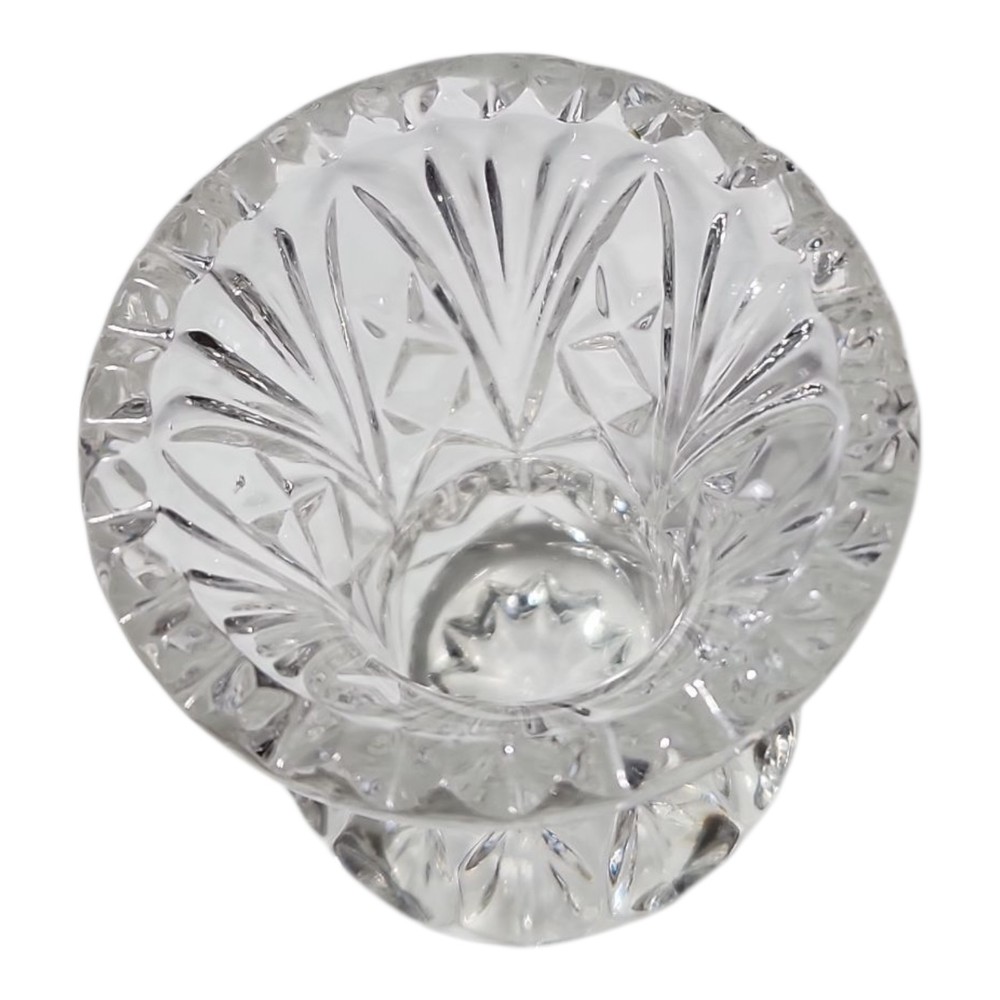 Clear Glass Toothpick Holder Etched Mini Vase Table Decor