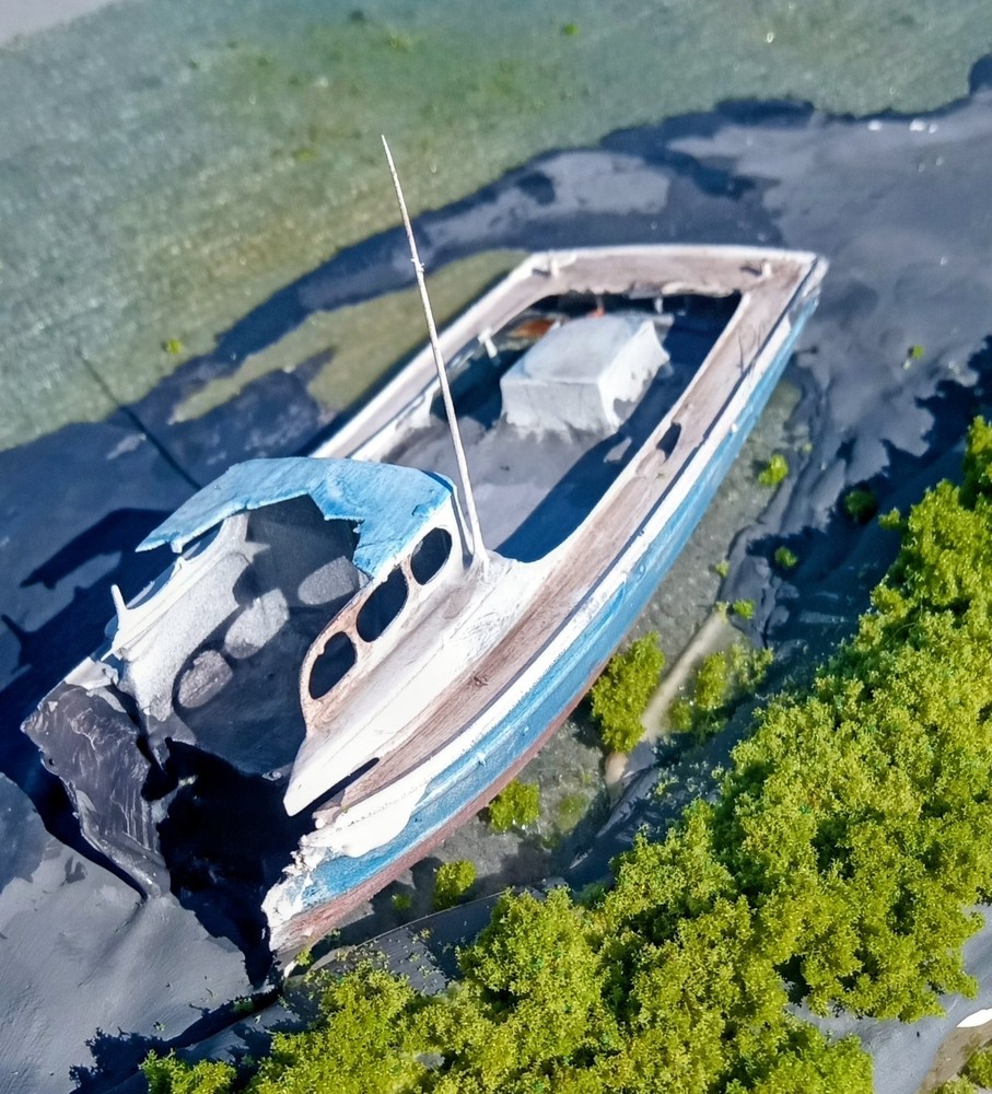 Abandoned Crab Boat N Scale.