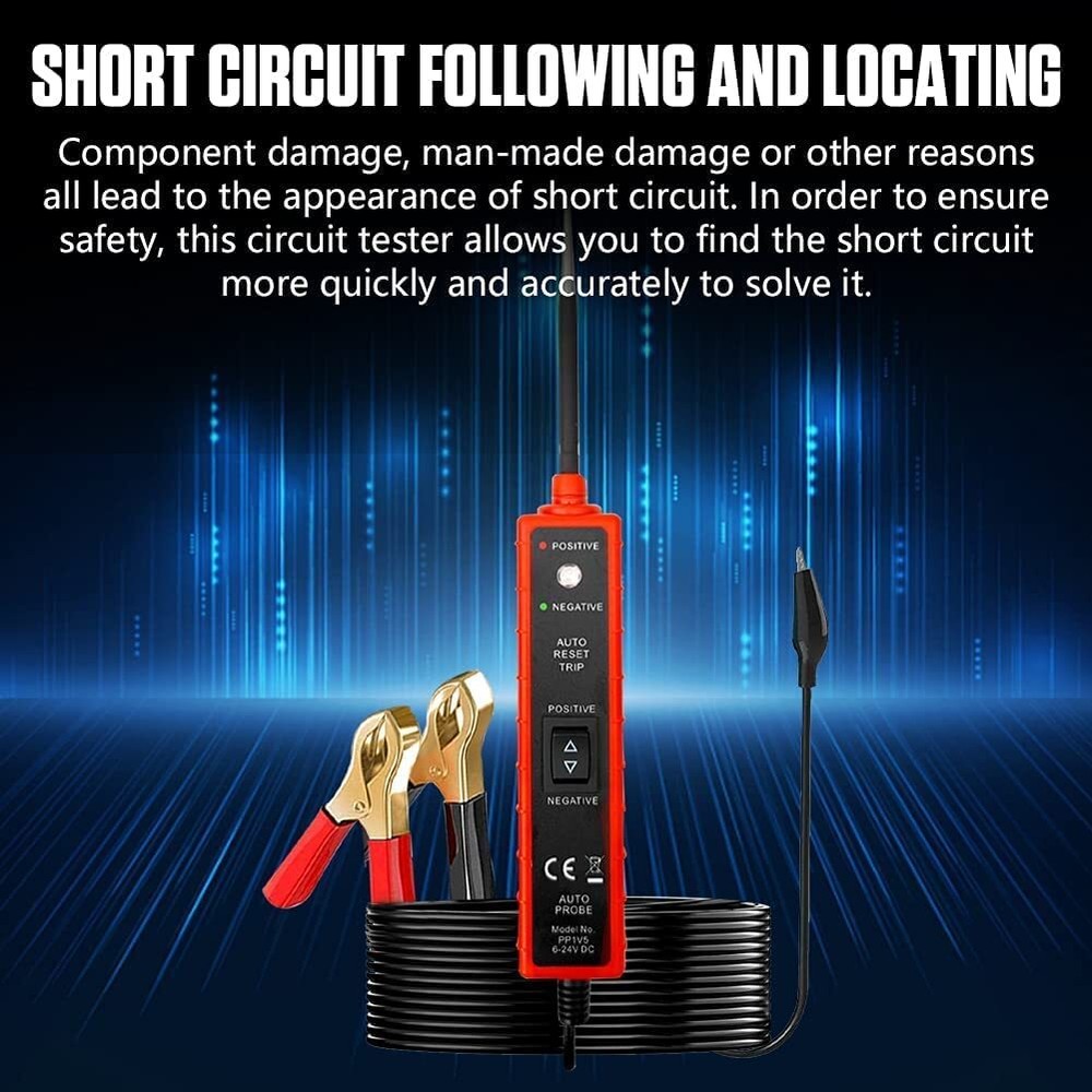 6-24V Digital Car Power Circuit Tester Probe Electrical System Diagnostic Tool