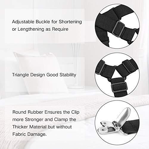 Bed Sheet Fasteners, Adjustable Triangle Elastic Suspenders Gripper Holder