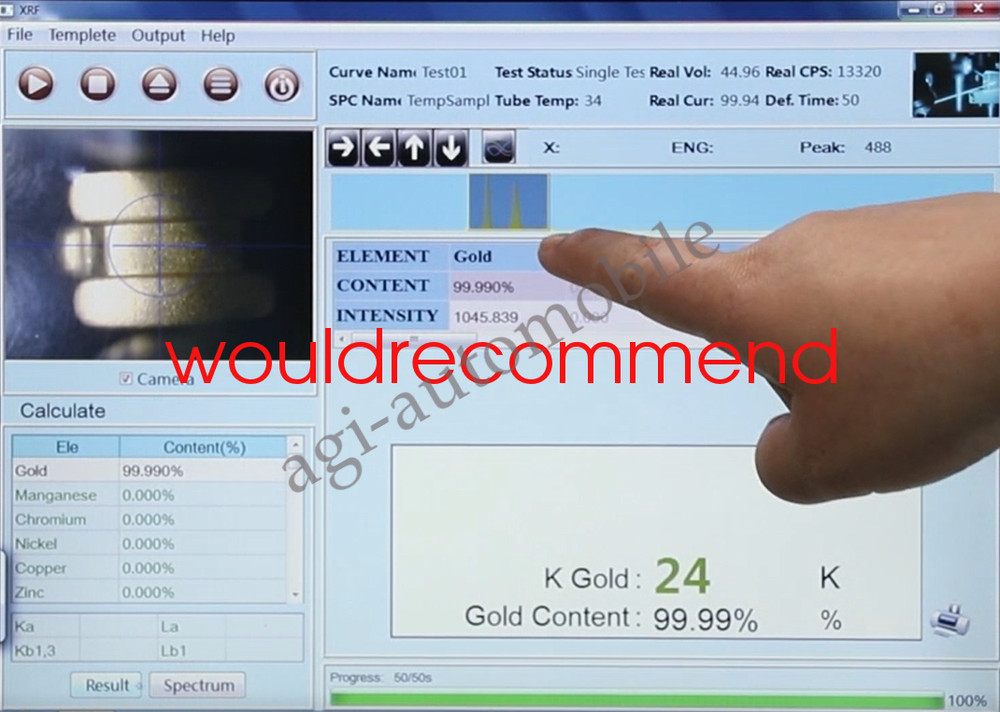 X Ray XRF Spectrometer Analyzer Testing Machine For Gold /Precious Metals