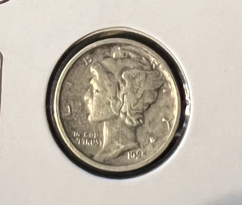 1925-D MERCURY SILVER DIME GRADES EXTRA FINE ACTUAL COIN  #8563