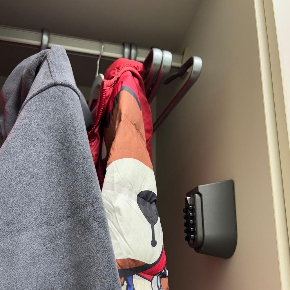 Secure Wall Mount Key Keeper - Waterproof, Adjustable Code Lock Box for Homes