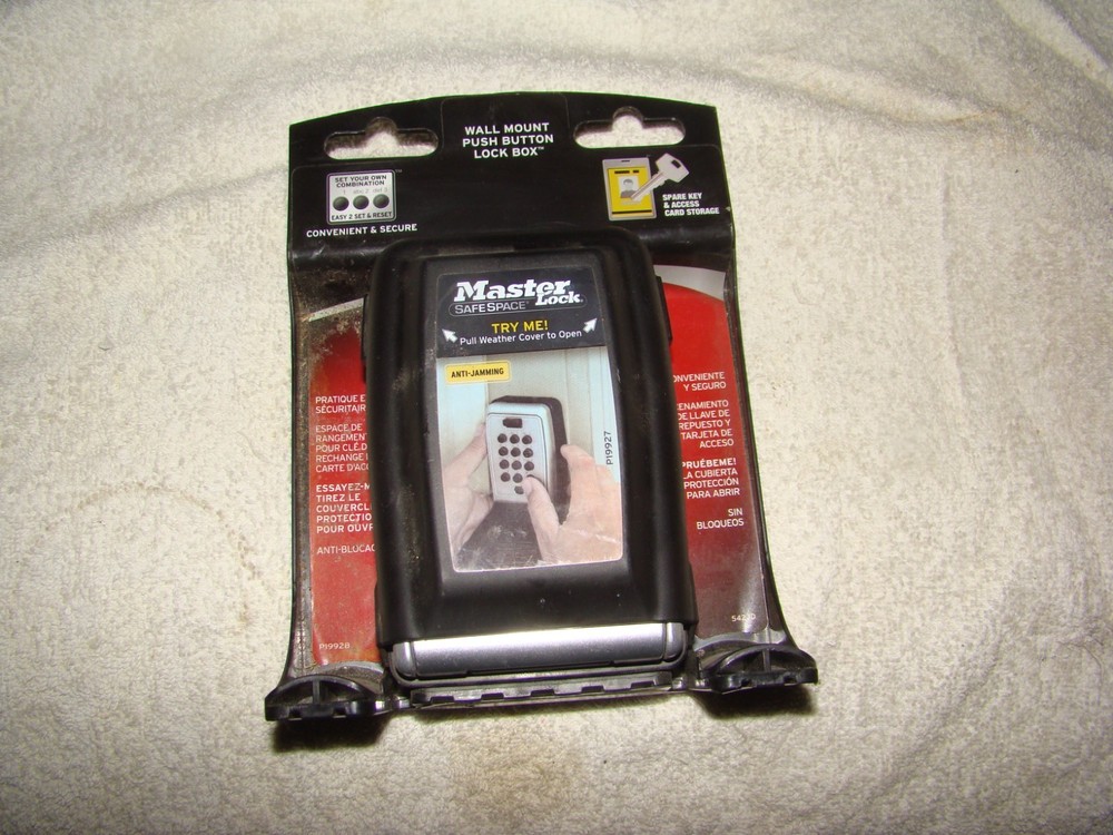 NEW Master Lock Safe Space Combination Push Button Wall Mount Lock Box