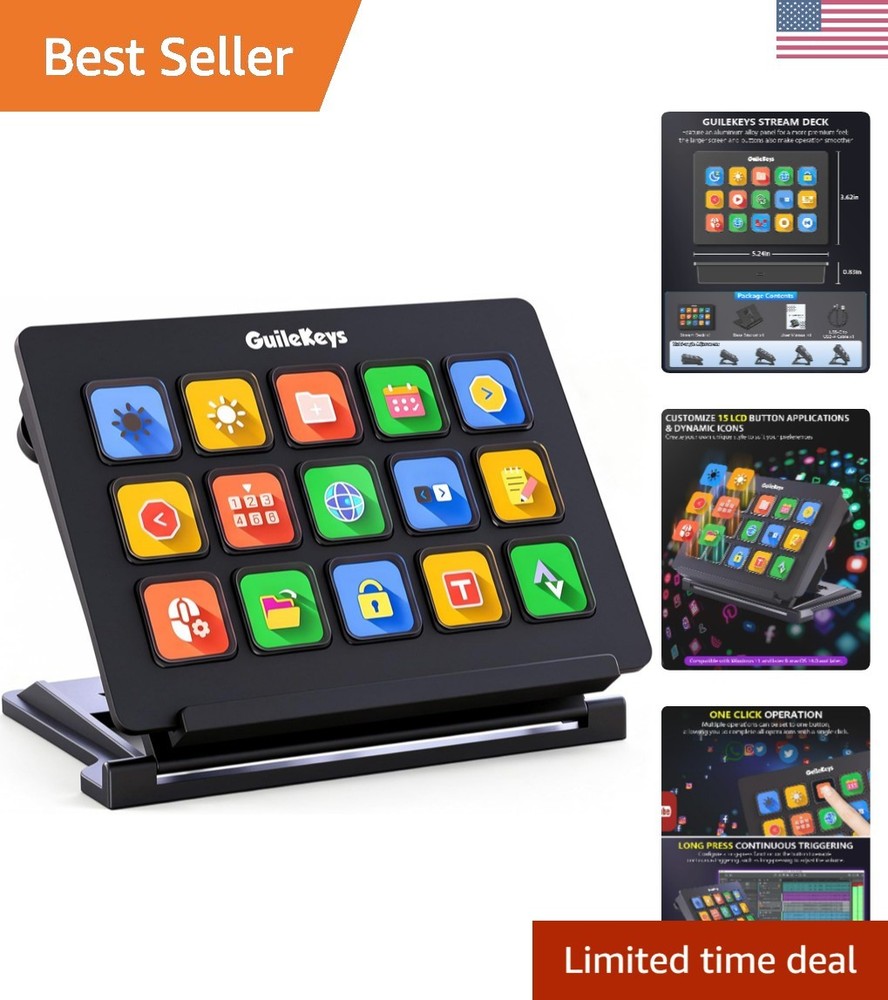 Stream Controller, Stream Deck with 15 Macro Keys Customizable, Gaming Macro ...