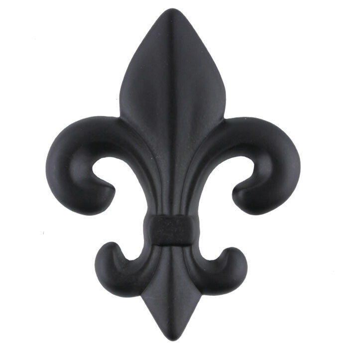 (5 Pack) 2-1/2 inch Fleur-de-Lis Knob Matte Black