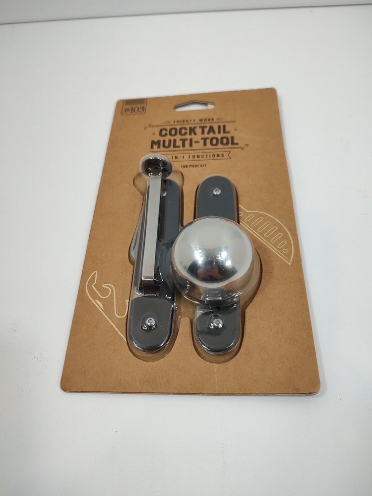 Cocktail Multi-Tool - 6-IN-1 Functions - Two Piece Set - New in Orig Pkg