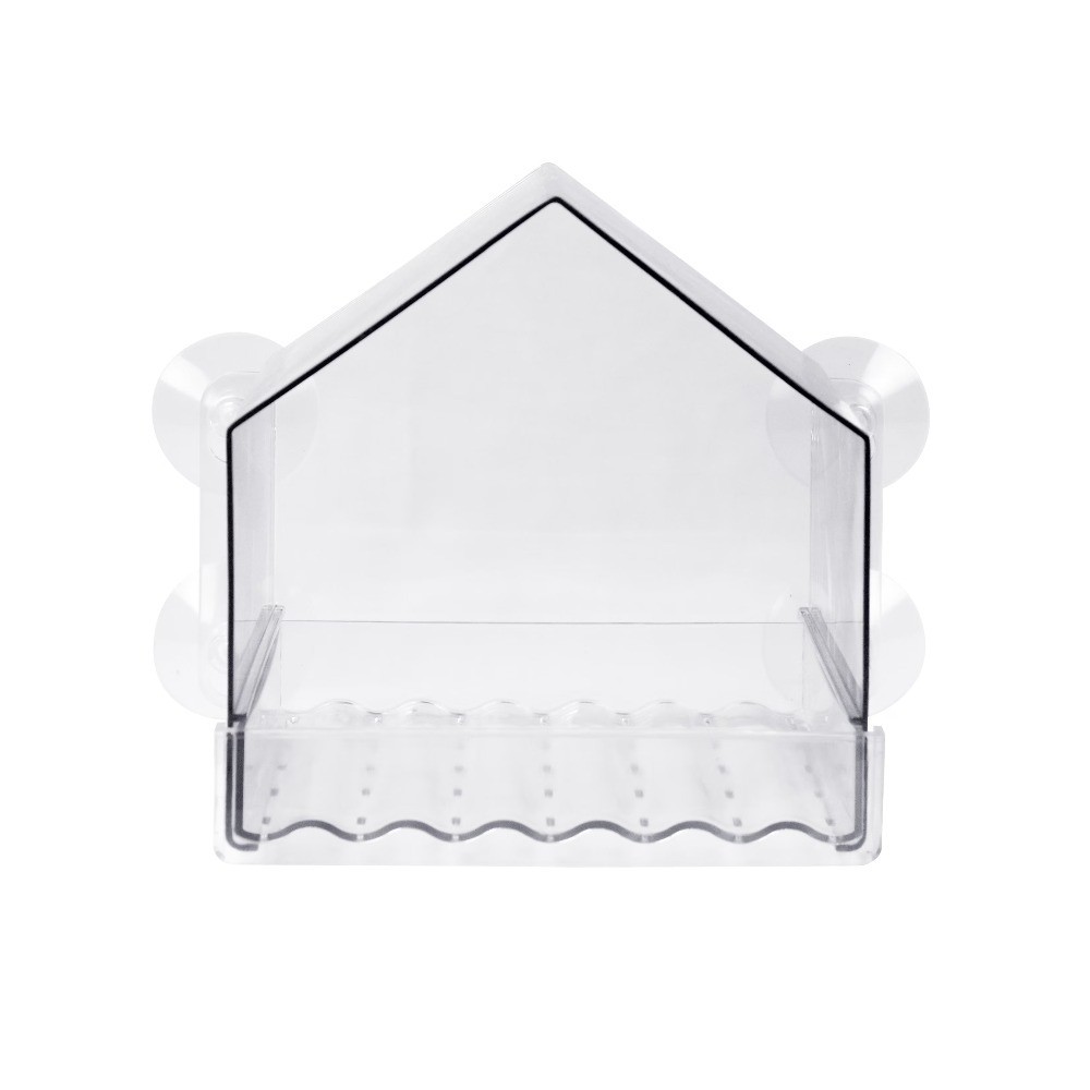 Clear View Plastic Window Bird Feeder 6.5 Inch 2 Cup Capacity