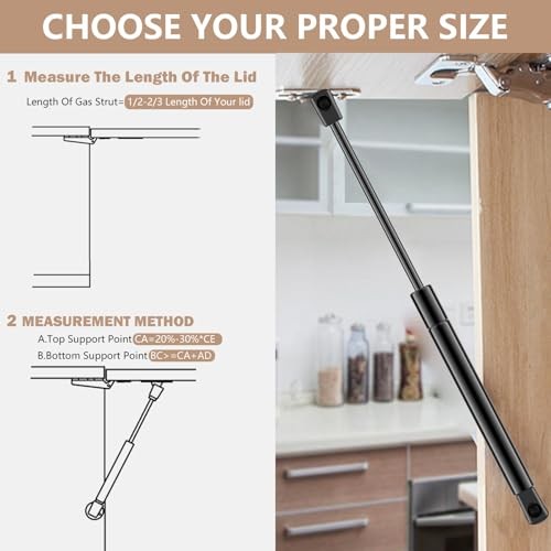 Gas Struts 16In Gas Struts Spring for RV Bed, 55Lb/249N Gas Prop Shocks Lift