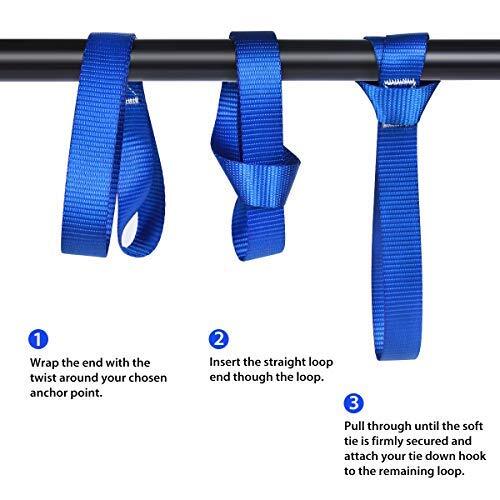 8 Pack Soft Loop Tie Down Straps 1800Lbs Load Capacity 4800Lbs Breaking Strength