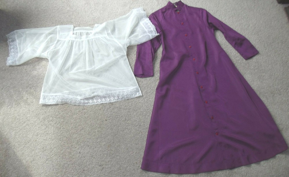 Altar Servers Violet Cassock & Surplice SnapButton Front EmbroideredCrosses NICE