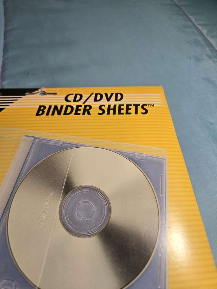 Fellowes CD/DVD Binder Sheets 9 One Missing Sheets with or with Jewel Cases