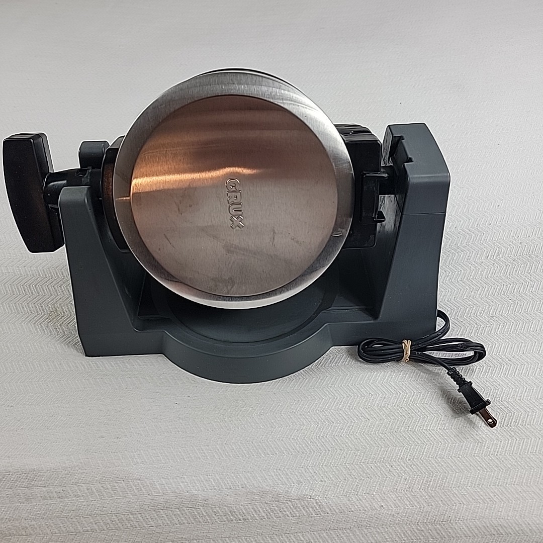 CRUX Double Rotating Belgian Waffle Maker GH-6200A Nonstick Stainless Dent Works