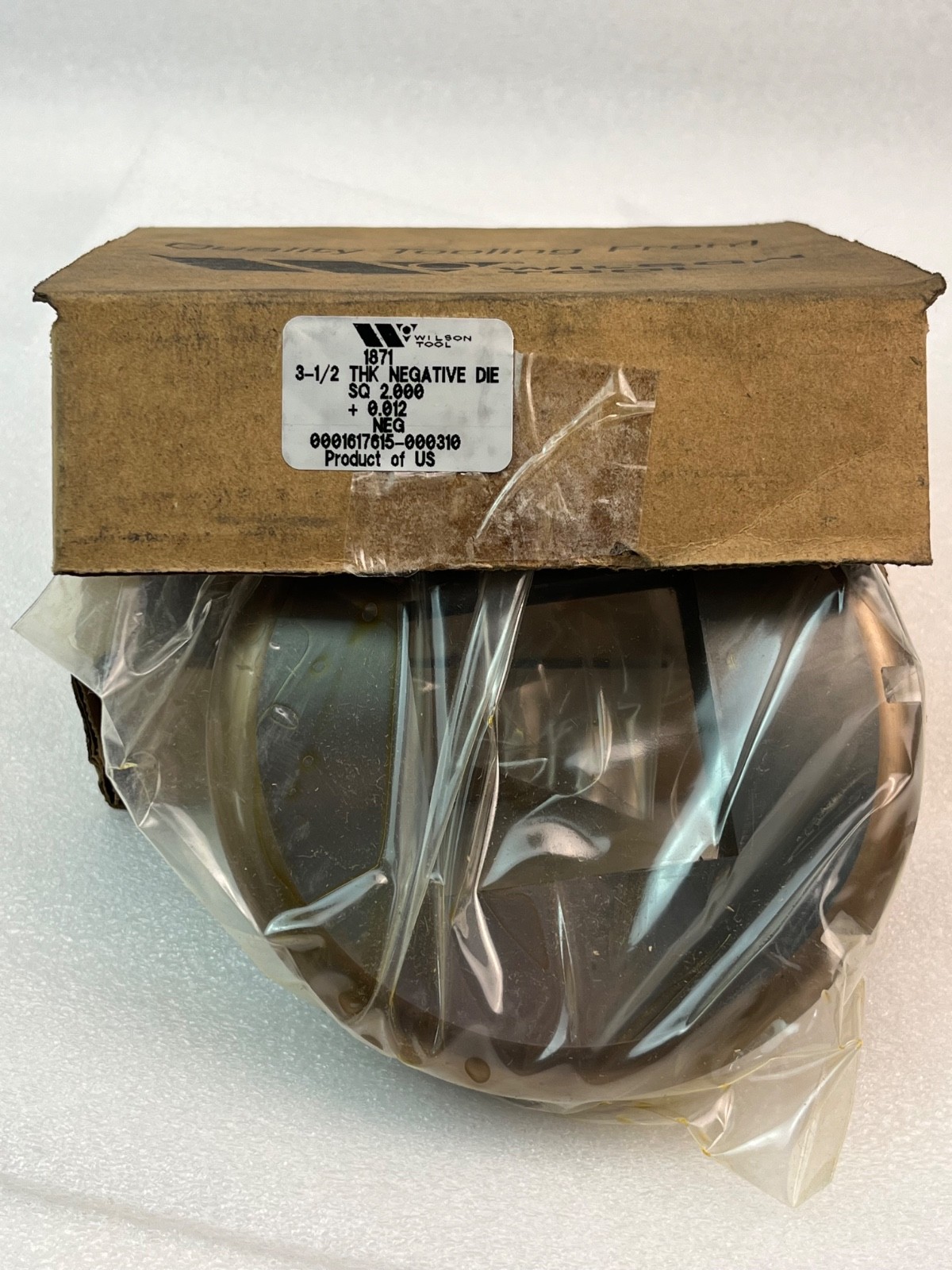 1871 3-1/2 THK NEGATIVE DIE SQ 2000 + 0.012 NEG 0001617615-000310 Product of USA