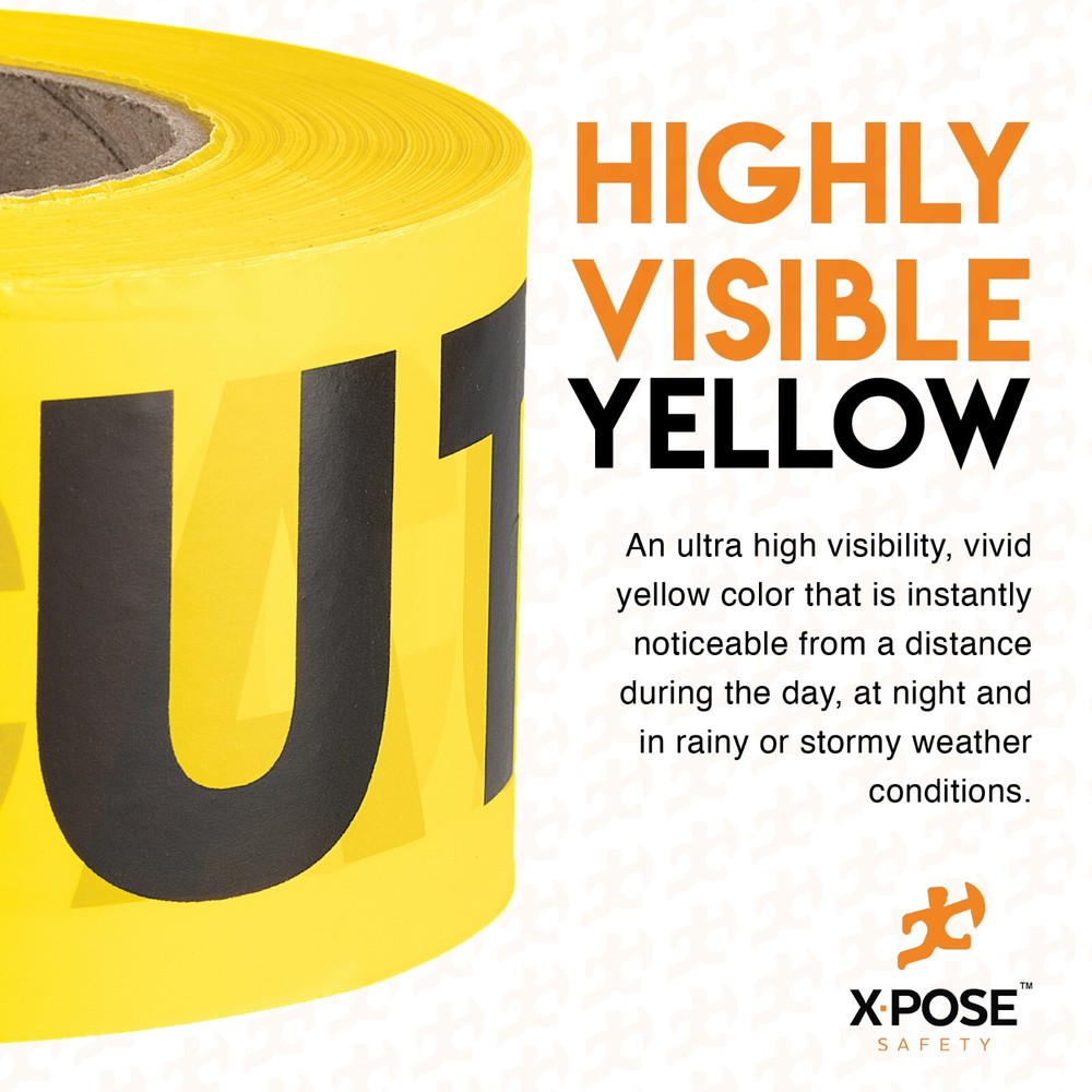 Caution Tape Roll - 1000 Ft x 3 Inch Wide Each