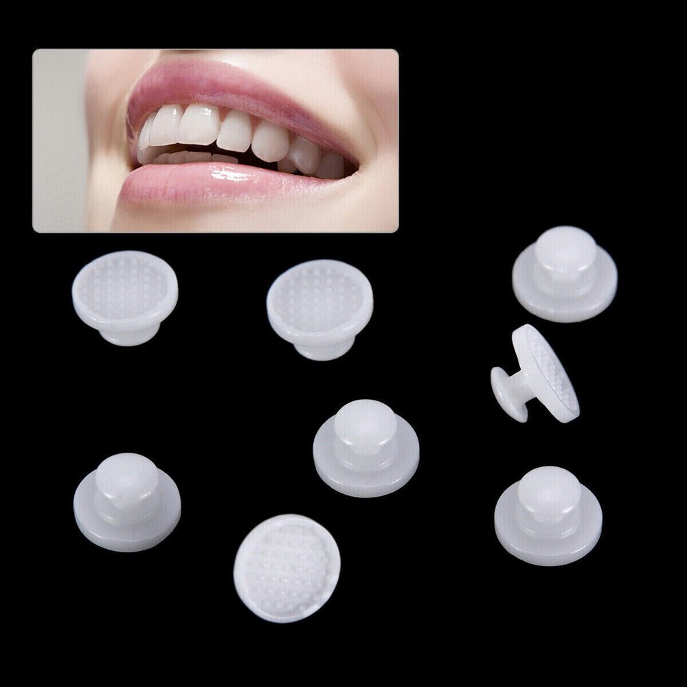 Dental Composite Ceramic Lingual Button Bondable Rectangular/Round Base Traction