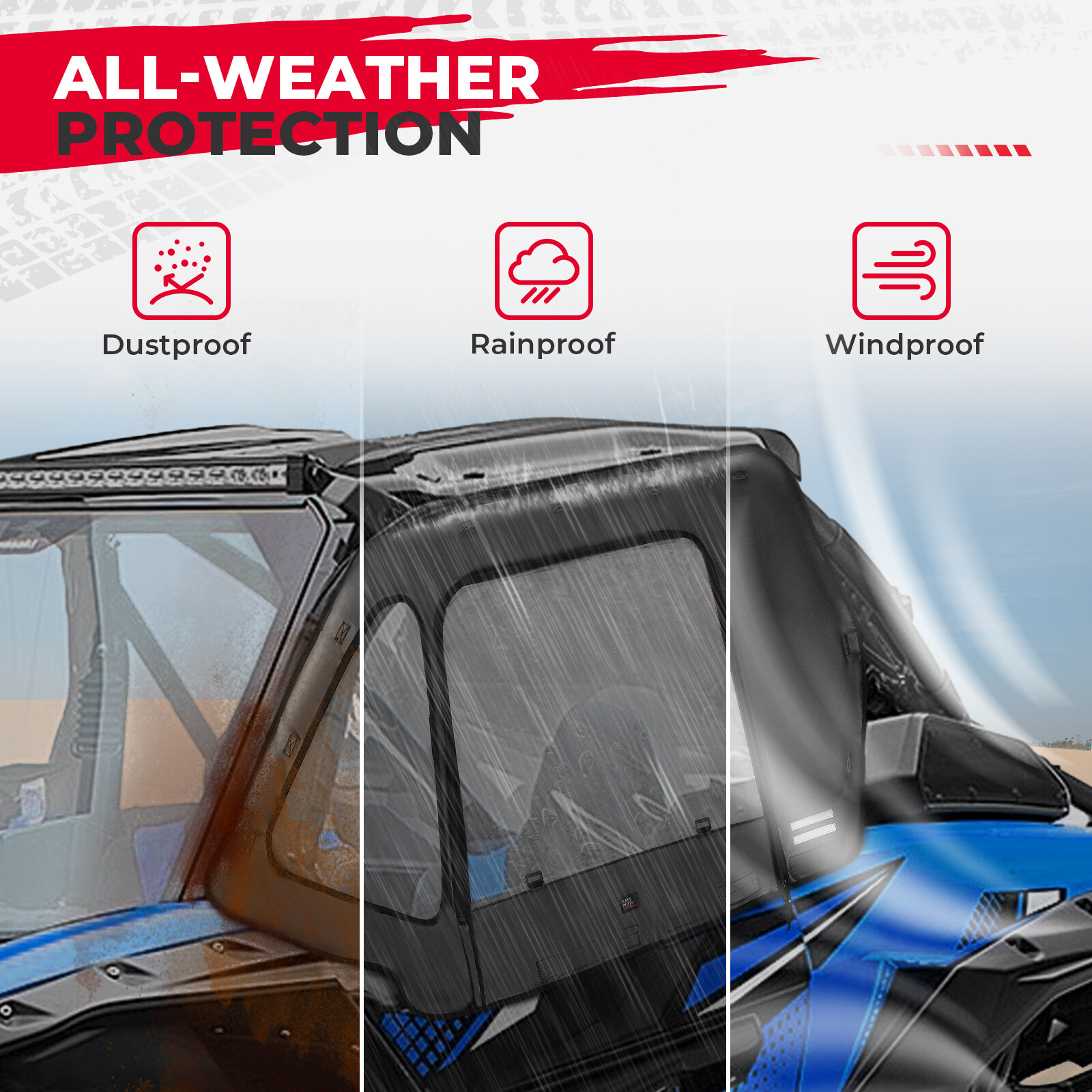 KEMIMOTO Upgraded Soft Upper Doors Set for 2020-2024 Kawasaki Teryx KRX 1000