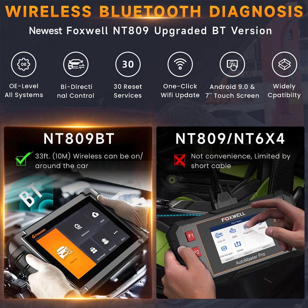 FOXWELL NT809 Pro BT All System Bidirectional OBD2 Scanner Diagnostic Tool TPMS