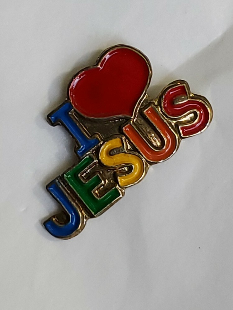 I ❤️ JESUS Rainbow Colors Small Lapel Hat Jacket Pin